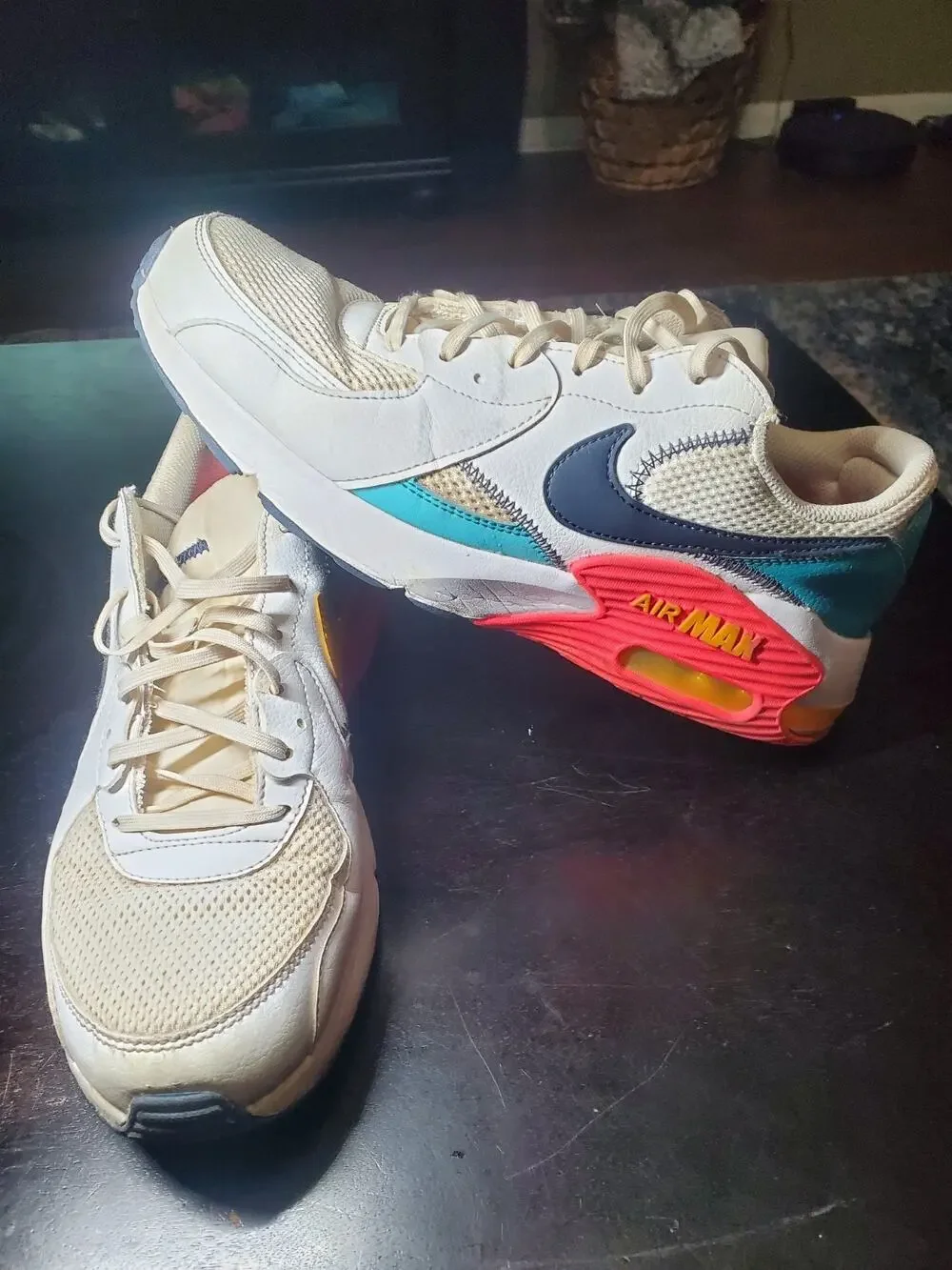 Nike Air Max Excee Men's Sneakers White Dusty Cactus Teal HF4854-100 Size 10